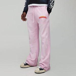 Wholesale Streetwear sunfade Washed heavyweight custom embroidered logo Men's Pants oversized Jogger flared Sweatpants for Man - Product Image 6