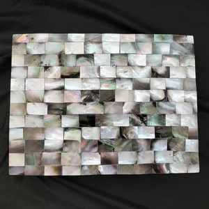 Luxueux noir nacre bibelot boîte élégant velours bijoux stockage organisateur 6x4 bois anneau boîte - Product Image 4