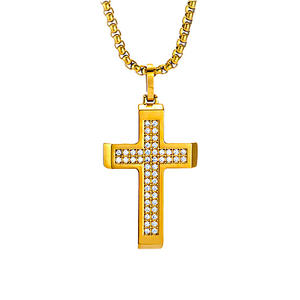 Collana con Ciondolo a Croce Minimalista e Unica in Acciaio Inossidabile 316 con Incastonatura in Zircone - Product Image 3