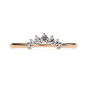 <b>Vintage</b> Halo Natural Diamond Bridal Set Curved Wedding Band 14K/18K <b>Gold</b> Engagement <b>Ring</b> IGI Certified 0.11 Carat Total Weight - Product Image 4