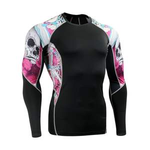 เสื้อรัดรูปสำหรับออกกำลังกายแขนยาวสำหรับผู้ชายและผู้หญิงเสื้อเชิ้ตโพลีเอสเตอร์ยืดได้พิมพ์ลายสำหรับใส่ได้ทั้งชายและหญิง - Product Image 3