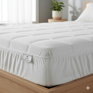 Protector de colchón impermeable de algodón Terry de calidad de lujo, revestimiento de 0,3 micras, antialérgico, lavable a máquina, hogar, Hotel, Hospital - Product Image 2