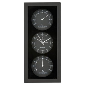 "Black 12x26cm JUSTAMINUTE Modern Wall <b>Clock</b>" - Product Image 1