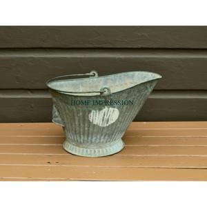 Seau à charbon galvanisé de forme personnalisée de la plus grande qualité avec un design attrayant, parfait pour une utilisation en foyer intérieur et extérieur - Product Image 6