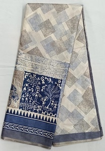 Tissu doux en coton de soie tussar Impressions numériques 6.30 mètres coupé tissu de super qualité - Product Image 5