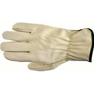 Gants de travail isolés à des prix bon marché d'usine avec une manchette caoutchoutée au dos en coton PC en cuir de vachette de la meilleure qualité - Product Image 1