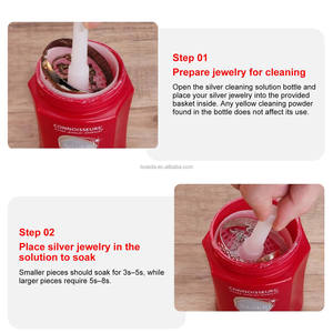 Boasta Reusable <strong>Silver</strong> Jewelry Cleaning Solution 236ml Sterling <strong>Silver</strong> <strong>Cleaner</strong> with Basket for Ring Necklace Care - Product Image 6