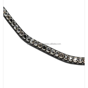 สายคาดคิ้วหนังแฟนซีสำหรับม้าประดับคริสตัลและไข่มุก - Product Image 5