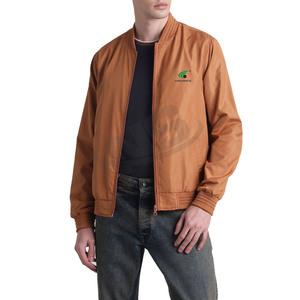 High Street Style Men's <b>Canvas</b> Bomber Jacket Solid Color Winter Wear Custom Design Zippered Front for Men Hot Selling - Product Image 4