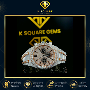 Design de luxe et tendance Mouvement automatique suisse Montre analogique unisexe en acier inoxydable ronde Moissanite Fournisseur de diamants - Product Image 5