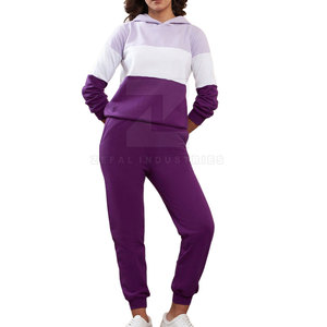 Best Selling Winter Plus Size Hooded <b>Women</b> Tracksuits Contrast Color 100% Cotton Premium Quality Wholesale in Stock - Product Image 1