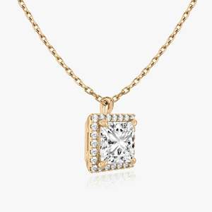 Colliers en argent 925 élégants et luxueux Halo Diamant Moissanite Pendentif Collier Collection exquise de luxe - Product Image 1