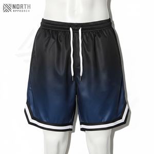 Shorts de plage pour hommes en polyester/coton à taille élastique, imprimé décontracté, séchage rapide, fermeture à cordon - Product Image 1