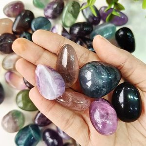 Vente en gros de pierres de fluorite multicolores polies, cristaux de guérison semi-précieux naturels pour la fabrication et la décoration de bijoux - Product Image 6