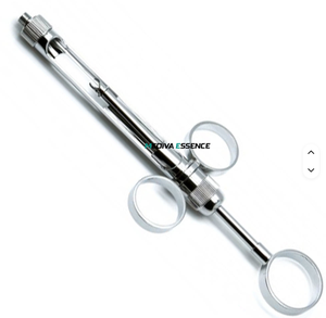 Seringue d'aspiration manuelle dentaire en acier inoxydable, instruments chirurgicaux, lot de 3 instruments, anneau de piston à double embout, poignée à pouce - Product Image 5