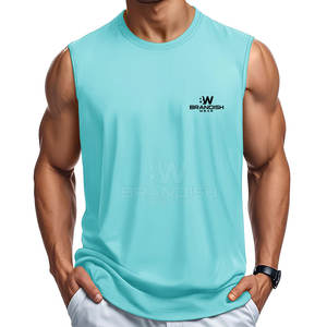 Camiseta sin mangas de algodón 100% de nuevo diseño, ropa de calle, logotipo impreso personalizado, Camiseta holgada de bajo precio para hombre - Product Image 1
