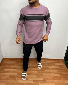 T-shirt de gymnastique 100% coton imprimé personnalisé pour hommes coupe ajustée à manches longues dans un style uni - Product Image 5