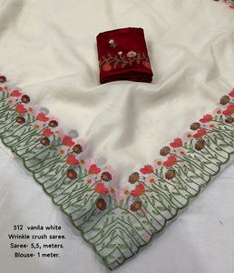 Belle béguin avec broderie et coupe Saree Femme Fabricant de mode de Surat au prix de gros - Product Image 4