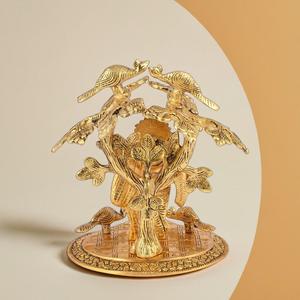 Radha Krishna Under Tree Estatuas de metal Esculturas de latón duraderas para decoraciones de bodas y Diwali - Product Image 4