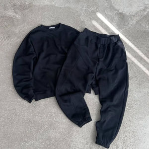 New Arrival Men's French Terry <b>Hoodie</b> Sweatpants Set 80% Cotton 20% Polyester Plus Size Customized Puff Print Sweatsuits - Product Image 3