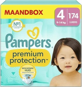 Pampers พรีเมี่ยมป้องกันขนาด4, 174ผ้าอ้อม, 9กก.-14กก. - Product Image 1