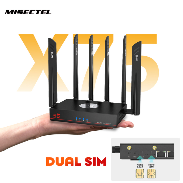 Hot Sale M12K43 Ultra  SDX75 5G Wifi6  Router Dual Sim Card Slot Cooling Fan IMEI Change 4G/5G VPN New 5G CPE Router for America