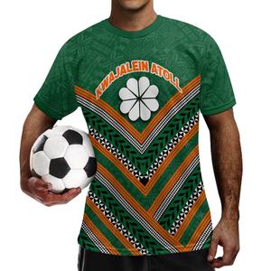 Özel özelleştirme Polyester erkek futbol üst baskı talep üzerine Marshall adaları Kwajalein T-Shirt basit ve şık - Product Image 4