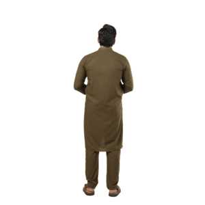 Kurta Nadeem P-17 Tradicional de Manga Larga, Algodón de Peso Medio, Verde, para Novio, Estilo Mehndi - Product Image 5