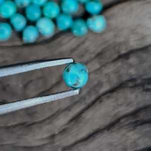 Turquesa de Arizona Natural, redonda, 5mm, 10mm, 30mm, todo calibrado, Parte posterior plana, alta piedra preciosa suelta para hacer joyas colgantes hechas a mano - Product Image 3