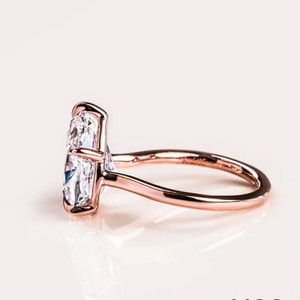 Luxury Engagement <b>Ring</b> with VVS Moissanite Diamond Brilliant Cut Pear-Shape Jewelry for <b>Men</b> Women IGI Certified for Wedding - Product Image 2