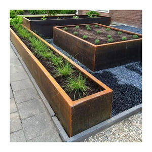 Fontaine murale cascade en forme de rectangle en acier corten ornements de jardin extérieur ajoute beauté espace de vie arrière-cour - Product Image 6