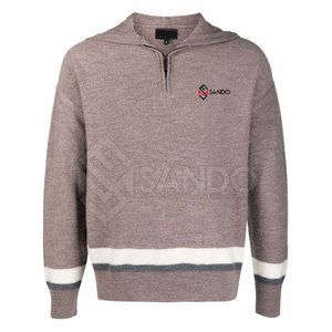 Servicio OEM de media cremallera sudaderas con capucha para hombre al por mayor último diseño de invierno cálido para hombre de media cremallera básica de algodón mezclado sudaderas con capucha - Product Image 1