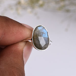 แหวนพลอยลาบราดอไรต์ชุบโรเดียมเงินแท้925แฮนด์เมดเครื่องประดับดีไซเนอร์ไม่เหมือนใครสำหรับงานแต่งงานและงานเลี้ยงของผู้หญิง - Product Image 6