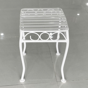 GCF115 Traditional Wrought Iron Outdoor <b>Stool</b> Durable Metal <b>Garden</b> Furniture for Patio Bedroom Warehouse Feature Rich Design - Product Image 4