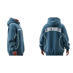 100% coton personnalisé recadrée fermeture éclair à capuche motif solide conception sur mesure à capuche lavé pour l'automne OEM Service disponible - Product Image 2