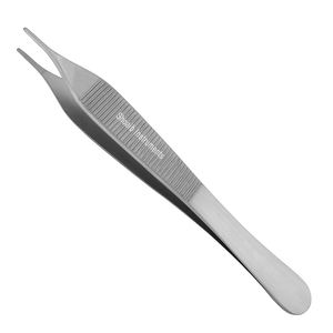 Pinzas quirúrgicas con mango dorado curvo TC Adson de 4,75 \ ", pinzas de disección, borde dentado, base de instrumento quirúrgico Manual de acero inoxidable - Product Image 6