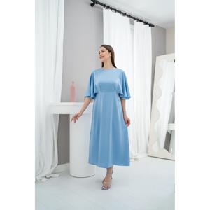 Robe fourreau en satin bleu avec dos lacé, taille naturelle, tissu respirant, disponible en bleu – Vente en gros - Product Image 5