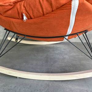 GTG68036 Midcentury Modern Design Rocking Chair Footrest Extendable Tufted Manual <b>Recliner</b> Metal Legs Foam Living Room Chair - Product Image 5