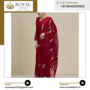 Conception attrayante Wedding and Party Wear Séquence Flower Gotta Work Heavy Georgette Saree à vendre - Product Image 5