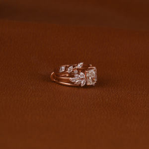 1.6CT Radiant Cut Lab Diamond Bague de fiançailles Set Vintage Marquise Cut Side Diamond avec placage à l'or Lab Grown Wedding Ring Set - Product Image 5