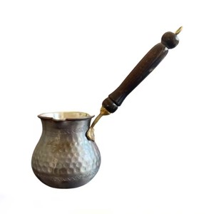 Handmade <b>Turkish</b> Coffee Pot Metal Hammered Design with Wooden Handle for Restaurants and Hotels Wholesale Available - Product Image 1