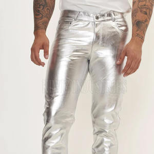 Marque privée Pantalons en cuir pour hommes à vendre Pantalons en cuir pour hommes de couleur unie Pantalons en cuir multi-poches - Product Image 5