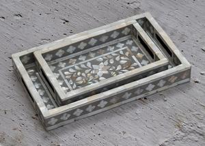 ถาดเสิร์ฟทำจากไม้แม่มุกสำหรับใช้ในบ้านงานแฮนด์เมดมีสไตล์ - Product Image 2