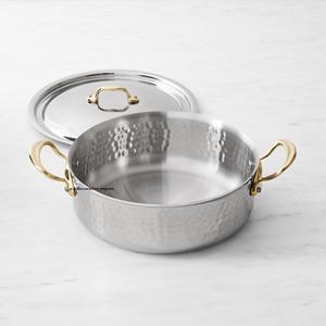 Poêle en fonte écologique de qualité supérieure, design martelé à la main, compatible gaz et lave-vaisselle, poignée décorative dorée, sans danger pour les aliments - Product Image 2