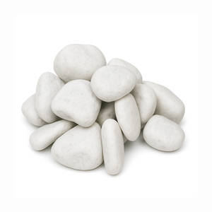 Piedras Naturales de Carrara Blancas, Adoquines y Guijarros de 25/40 mm para Decoración de Jardines, Macizos de Flores y Macetas, Paquete de 25 kg, Formato 1 - Product Image 1