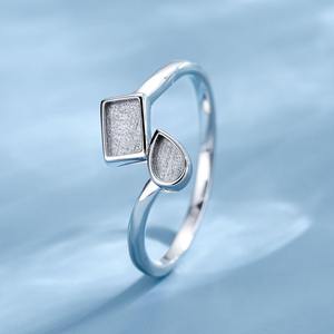 Anillo de leche materna rectangular de Plata de Ley 925 auténtica, joyería de recuerdo de ceniza DIY, anillo conmemorativo de piedra natal, joyería personalizada - Product Image 2