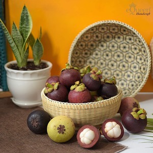 Vietnam fournisseur ensemble de rotin naturel fait à la main plateau de service jonc de mer décoration de la maison taille personnalisée panier de fruits - Product Image 1