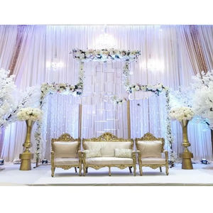 Jharokha enlightened การออกแบบผนังด้านหลังสำหรับงานแต่งงาน DST ส่งออกกรอบโลหะเลเซอร์ตัดกลับเวทีในสหราชอาณาจักร - Product Image 5