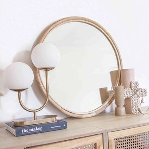 Marco de espejo de ratán natural barato al por mayor, duradero, estilo bohemio y sostenible para colgar en la pared, para decoración del hogar. - Product Image 1