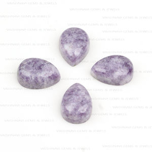 Venta al por mayor cabujón de cuarzo de lepidolita púrpura Natural Premium 10x14mm corte de pera parte posterior plana calibrada fabricación de joyas sueltas piedras preciosas - Product Image 6